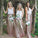 Elegant Sheath V-Neck Straps Sequined Floor-Length A-Line Sleeveless Bridesmaid Dresses