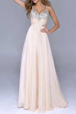 Pale Pink Unique A Line with Spaghetti Straps Open Back Backless Chiffon Prom Dresses