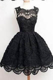 Knee-Length Black Elegant Homecoming Dress Homecoming Dress For Juniors And Teens