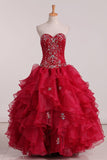 Organza Sweetheart Ball Gown Quinceanera Dresses With