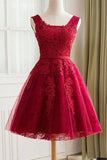 New Arrival A Line Scoop Tulle & Appliques Homecoming Dresses With
