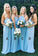 Elegant A Line Sky Blue Mismatched Bridesmaid Dresses Chiffon Long Prom Dresses STB15152