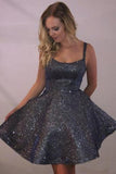 Cheap Spaghetti Strap Sparkly Homecoming Dresses With
