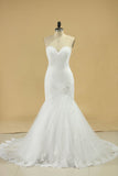 Tulle Sweetheart Ruched Bodice Wedding Dresses With Applique