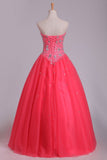 Quinceanera Dresses Ball Gown Sweetheart Floor Length Beaded Bodice