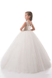 New Arrival Flower Girl Dresses Ball Gown Scoop Tulle With Beads Floor