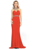 Prom Dresses Mermaid High Neck Spandex With Beading Sweep