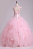 Sweetheart Beaded Bodice Ball Gown Quinceanera Dresses Floor Length