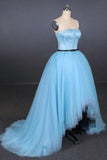 High Low Strapless Tulle Prom Dresses Evening Dresses