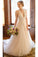 Elegant A Line Lace Appliques Deep V Neck Backless Halter Tulle Beach Wedding Dresses