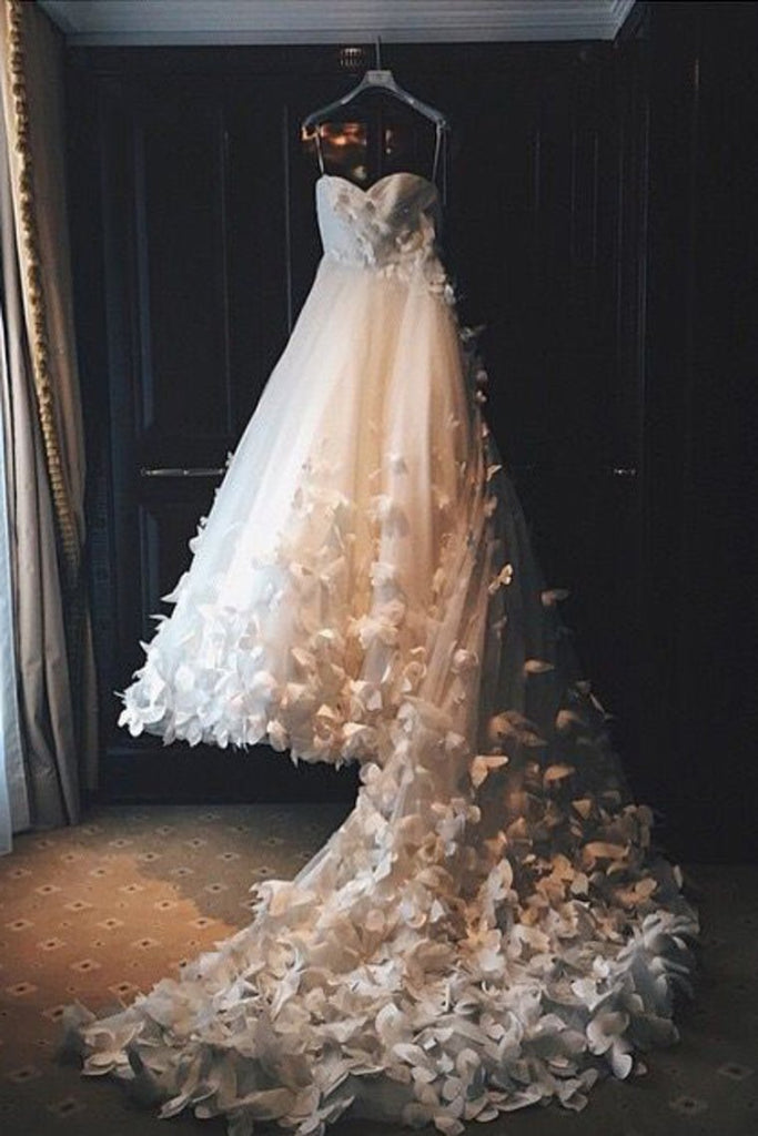 Sweetheart Wedding Dresses A Line Tulle With