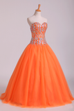 Quinceanera Dresses Ball Gown Sweetheart Beaded Bodice Floor Length