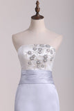 Strapless Mermaid Satin With Beads And Jacket Mother Of The