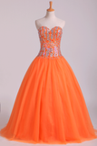 Quinceanera Dresses Ball Gown Sweetheart Beaded Bodice Floor Length