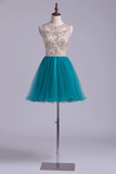 Scoop A Line Tulle Short/Mini Homecoming Dresses
