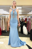 Prom Dresses Mermaid Satin With Appliques Sweep