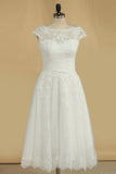 Scoop A Line Wedding Dresses Lace With Applique