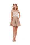 A Line Homecoming Dresses Scoop Chiffon With Beading