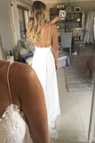 Elegant A Line Spaghetti Straps V Neck Top Lace Wedding Dresses, Bridal STB20461