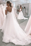 Elegant Ball Gown Ivory Tulle Wedding Dresses With Appliques Wedding STBPTHY1X6A