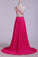 Prom Dresses A Line One Shoulder With Beading Tulle & Chiffon Sweep Train