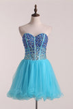 Homecoming Dresses Sweetheart With Rhinestones Tulle A