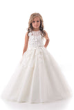 Flower Girl Dresses A Line Scoop Tulle With Beads And Handmade
