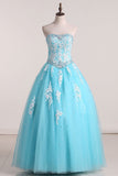 Strapless Quinceanera Dresses With Appliques Floor