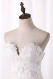 A Line Organza Wedding Dresses Sweetheart With Handmade