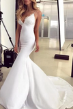 Spaghetti Straps Mermaid Wedding Dress With Appliques Sexy Backless Bridal STBPGZT9APS