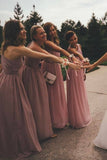 Bridesmaid Dresses A Line One Shoulder Chiffon With Ruffle Floor
