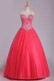 Quinceanera Dresses Ball Gown Sweetheart Floor Length Beaded Bodice