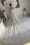 A Line Appliques Ivory Open Back Wedding Dresses Long Beach Bridal STBP2PKLXCG