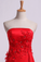Strapless Prom Dresses Column Sweep Train With