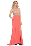 Mermaid Scoop Chiffon Prom Dresses With Beads And