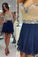 Hot-selling A-line Sweetheart Mini Sleeveless Chiffon Royal Blue Homecoming Dress with Beaded