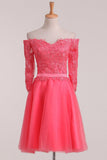 Tulle Homecoming Dresses Mid-Length Sleeve