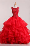 Quinceanera Dresses Organza Scoop With Beading