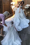 A Line Off The Shoulder Wedding Dresses Tulle With Applique And STBPR88F3G3