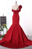 New Arrival Satin One Shoulder Mermaid Sweep Train Evening