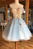 A Line Above-Knee Tulle Homecoming Prom Dress With