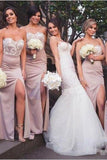 Mermaid Sweetheart Blush Bridesmaid Dresses with Lace, Wedding Party STB20465