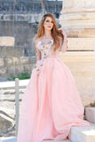 Princess Ball Gown Sweetheart Pink One Shoulder Prom Dresses, Quinceanera Dresses STB15296