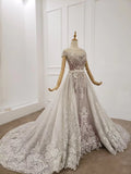 Princess Ball Gown Round Neck Beads Appliques Quinceanera Dresses, Formal STB20483