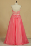 Sweetheart Prom Dresses Beaded Bodice Floor Length A