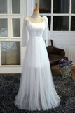 White Tulle Strapless Bridesmaid Dresses See-Through