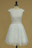 A Line Lace Bateau Homecoming Dresses Short/Mini