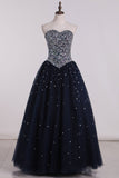 Ball Gown Floor Length Sweetheart Beaded Bodice Quinceanera Dresses