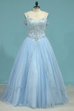 New Arrival Spaghetti Straps Tulle With Beading Quinceanera