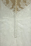 Wedding Dresses A Line V Neck With Applique Chapel